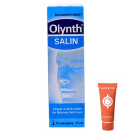 Olynth Salin Nasenspray 1x 15 ml I Reinigt & befeuchtet die Nasenschleimhaut I sanfte Nasenpflege für Babys, Kinder & Erwachsene I bei Schnupfen & Allergien I Spar-Set plus Pharma Perle give-away