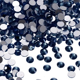 PATIKIL 2880Pcs SS16 Round Flatback Rhinestones, 3.8-4.0mm Flat Back Crystal Glass Gems Diamonds for DIY Crafts Clothes Shoes Nail Art Decoration, Dark Blue