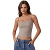 QINSEN Women's Double Lined Basic Tank Top Adjustable Spaghetti Straps