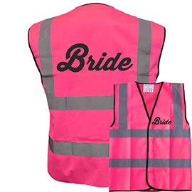 Bride! Pink Hi Vis Vest -Ideal For Hen Do & Hen Nights Party Or Wedding XL