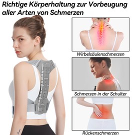 Back Straightener, Posture Corrector Back, Back Support Trainer, Posture Corrector with Adjustable Support, Shoulder Strap Posture Corrector, Back Support for Men and Women, Grey, L/XL