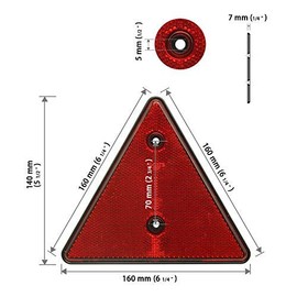MFC PRO Tail Rear Back Marker Indicator Triangle Automotive Reflector for Car Van Truck Trailer - Red - Pack of 2