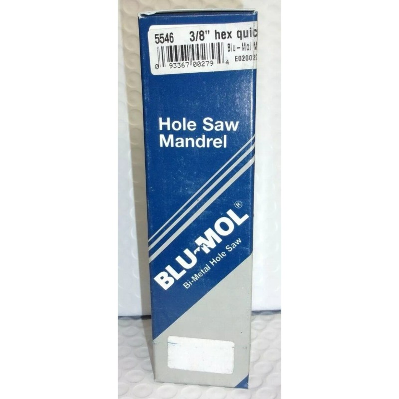 BLU-MOL Quick Change Hole saw Mandrel, 1-1/4"-6" Hole Saw, 3/8"