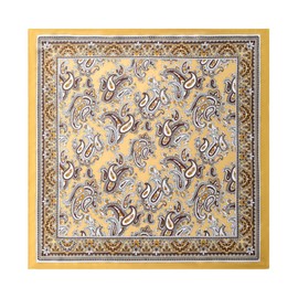 Mariorlsy Men's Vintage Silk Feel Square Scarf - Luxury Satin Bandana Neckerchief with Tiny Medallion & Geometric Print - Versatile Headscarf Fashion Accessory for Men