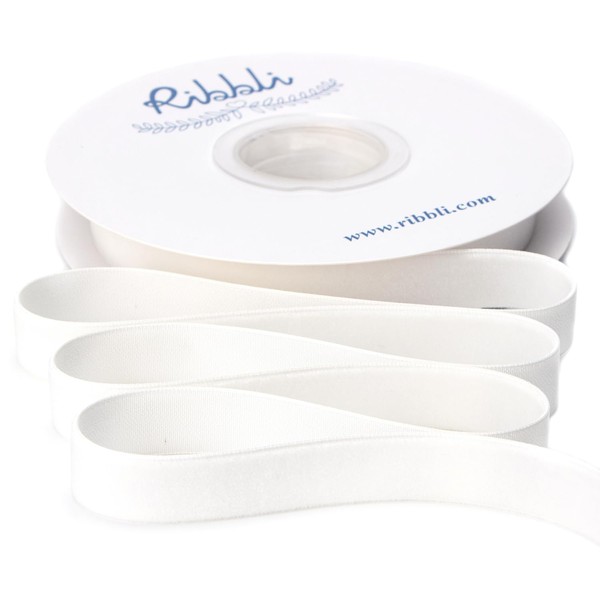 Ribbli Polyester Off White Velvet Ribbon,5/8 Inches Continuous10-Yard Spool,Christmas Ribbon