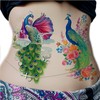 Nirbffo Large Temporary Tattoos Peacock Flowers Legs Arm Belly Back