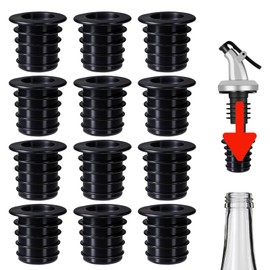 12 Pcs Liquor Pourers Adapters, Bottle Pourers for Liquor Bottles and Large Olive Oil Bottles Asizes Up to 1 inch/25mm, Converts Standard-Sized Pour Spout into Large Pour Spouts