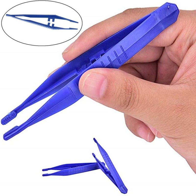 24 Pcs Disposable Plastic Tweezers - First Aid Forceps