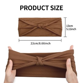 TERSE Women's Hair Band, Boho Headbands, Elastic Summer Bandana, Wide Hair Bandas, Sport, Yoga, Pure Colour, Vintage Printed Turban Headband for Women and Girls (Colour Set3)