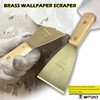 WEDO Brass Putty Knife,3" Paint Scraper,Length 12",Safety Scraper Tool,Spackle Knife,Long