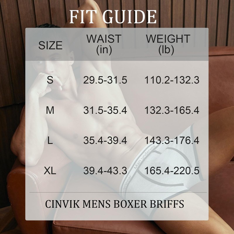 CINVIK Men's Boxer Briefs Performance Underwear Mens Cotton Boxer Briefs