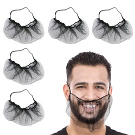 ZWYYTHC 100 Pcs Black Disposable Nylon Beard Nets for Food Service – 18” Breathable Beard Guards for Men, Durable Single Loop Design, Prevents Beard Hair Shedding