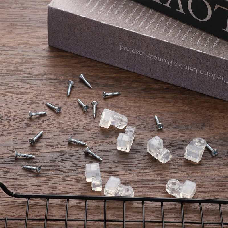 LXUEJIE 20 Pack Glass Retainer Clips with Screws, Plastic Storm