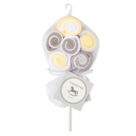 Tendertyme Grey and Yellow Lollipop Washcloth Bundle 12 Pieces