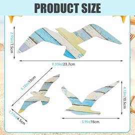 Yerleomit Maritime Decorative Seagull Beach Wall Decoration Wall Art Wooden Seagull Beach Decorations Seagull Decor Ocean Decorations Sten Sculptures for Living Room Bedroom