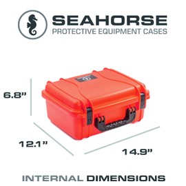 Seahorse 520 Heavy Duty Protective Dry Box Case Without Foam - TSA Approved/Mil Spec / IP67 Waterproof/USA Made for Cameras, Action Cameras, Firearms, Camping, Kayaks