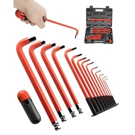 ROTATION 14PC Jumbo Hex Key Set - Metric 1.5-19mm Long Ball End high-strength chrome vanadium Steel | Automotive Mechanic Furniture | Pro-Grade Allen Wrench Tools