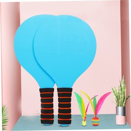 WHAMVOX Badminton Rackets Wooden Beach Paddles 2-in- Game Rackets Comfortable Grip for Parks and Gardens