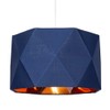 Navy Midnight Blue Cotton Fabric 32cm Geometric Designer Lamp Shade