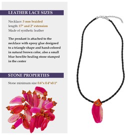 Smoky Quartz Healing Crystals Stone Necklace Hand Made Unisex Surfers Gift (Agate Slice Pink)