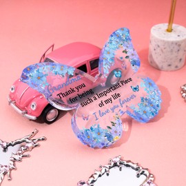 Yaxkvapu Gifts for Grandma Warm Acrylic Desk Decor for Grandmother Best Grandma Ever Gifts Birthday Mothers Day Christmas Thanksgiving Gift Butterfly Shape Accessories