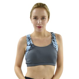 Private Island Women UPF 50+ Swim Tank Bra Short Top Sports Bras Swimsuit Rash Guard (XL, GB-RST)