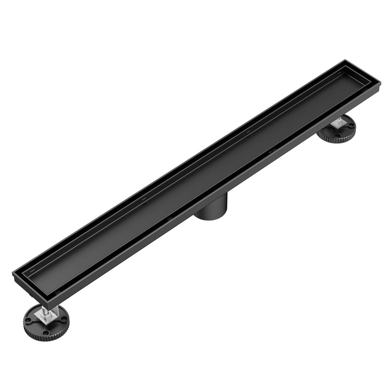 Neodrain 28 in Matte Black Linear Shower Drain- with 2-in-1