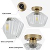Witlighting Gold Flush Mount Ceiling Light with Brass Frame &