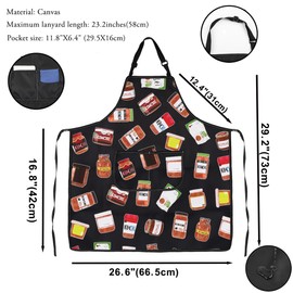 VAMSII Kimchi Lover Gift Kimchi Design Apron With Pockets Korean Foodie Kitchen Gift Housewarming Gift (Kimchi Design A)