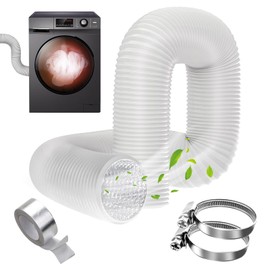 YSOOUA Exhaust Hose Diameter 100 mm Aluminium Flex Pipe Length 3 m PVC Aluminium Pipe Ventilation Hose Aluminium Pipe Hose Aluminium Flexible Hose with 2 Hose Clips for Air Conditioners Tumble Dryer