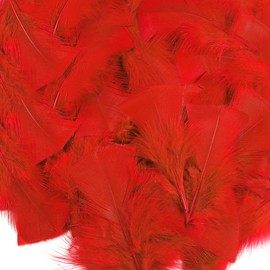 Soarer Red Turkey Feathers - 300pcs 3-5inch Feathers for Kindergarten DIY Crafts,Wedding Home Party Decorations,Dream Catcher Supplies(Red)