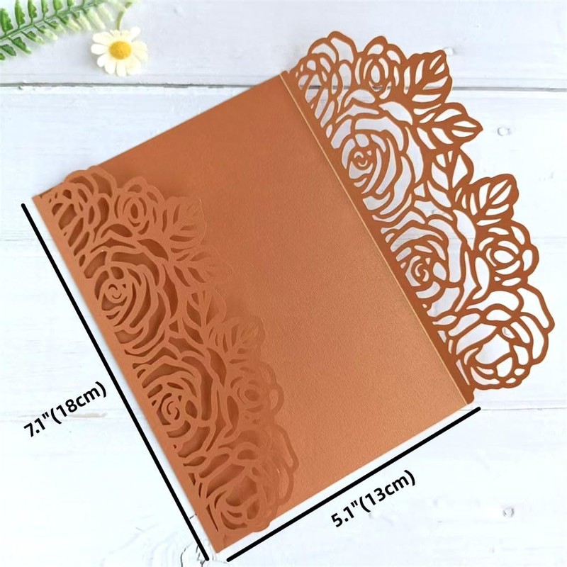 MillaSaw Floral Wedding Invitation Set With Blank Insert Envelope and