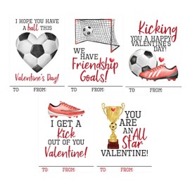 Silly Goose Gifts Soccer Sports Themed Valentines Day Card for Kids School Classroom Exchange (25 included) Sharing Heart