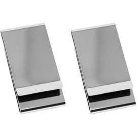 Stephanie Imports Set of 2 - Double-Sided Chrome-Plated Stainless Steel Boxed Money Clip (Silver)