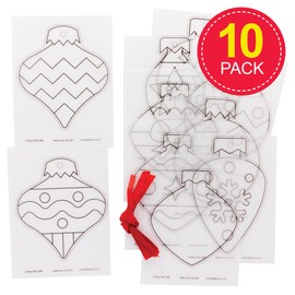 Baker Ross FE989 Christmas Bauble Super Shrink Decorations - Pack of 10, Make Your Own Christmas Decorations, Creative Activities for Kids, Ideal Arts and Crafts Project for Children
