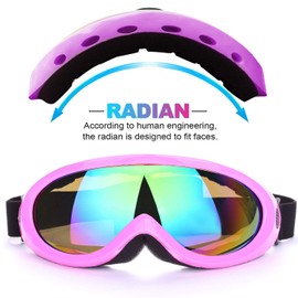 Yizerel Ski Goggles, Pack of 2, Snowboard Goggles for Kids, Boys & Girls, Youth, Men & Women, with UV 403 Protection, Wind Resistance, Anti-Glare Lenses, New Edition