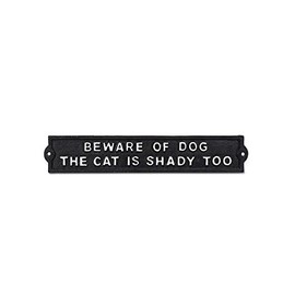Abbott Collection 27-IRONAGE-406 Señal de Perro Beware of Dog-Blk-13 L, 13 Pulgadas de Largo