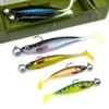 Rubber Fish Set with Box Shad Softbaits with Jig Hook