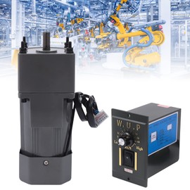 90W 110V Gear Motor Speed Reducer Set with Motor Reducer Speed Regulator and Bracket Electric Speed Adjustable Motor for Office Equipment Packaging Printing Machinery Industry