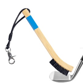 RIQIGA Pro Golf Club Cleaning Brush with Ergonomic Handle, Rope and Metal Clip, Heavy Duty Nylon Bristles Cleans Grooves Without Damaging Rod Face - Golf Accessories (Crab Buckle)