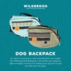 Wilderdog Dog Backpack with Built in Harness and Back-Mounted D-Ring