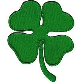 Shamrock 4 Leaf Clover Irish Green ST. Patrick Iron On Applique Patch