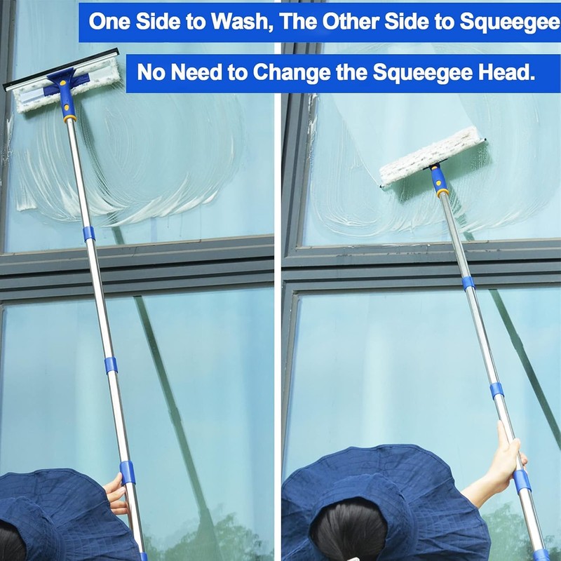ITTAHO 81" Window Squeegee Cleaner,2 in 1 Window Cleaning Tool