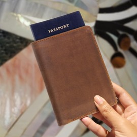 Leatherax Premium Genuine Leather Passport Holder - Travel Wallet Organizer with RFID Blocking, Secure Passport Case & Document Holder for Men & Women, Ideal Travel Accessory - Durable Quaility