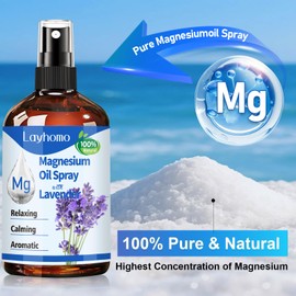 Magnesium Oil for Feet,Pure Magnesium Spray for Sleep,Liquid Topical Athletes Foot Spray Soothing Sore Muscles,Relaxing Leg Cramps Pain Ultra Concentration with Lavender Oil - 200ML