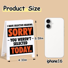 Funny Office Decor Funny Desk Sign I Have Selective Hearing Plaque Sarcastic Humor Quotes Decor White Elephant Gift for Coworker Friend Women