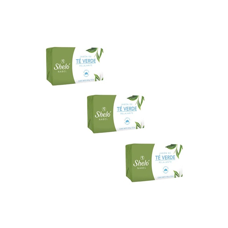 Kit 3 Jabón De Té Verde 100gr Relajante limpieza facial