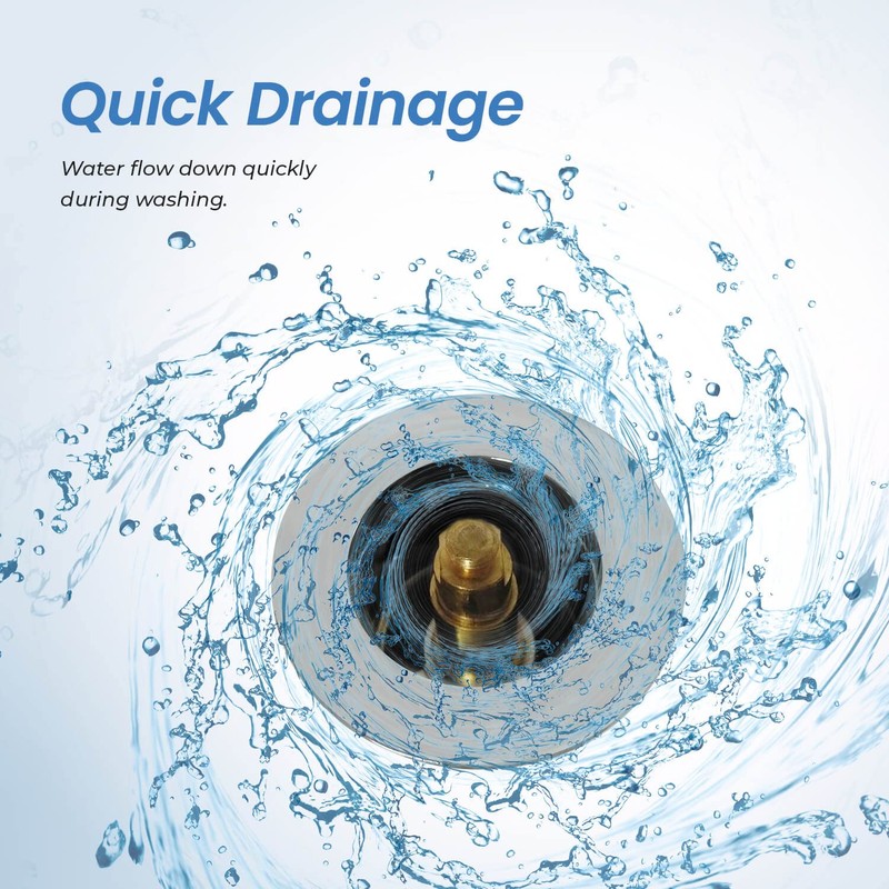 KIBI Pop-Up Drain Stopper for Bathroom Sink Without Overflow |