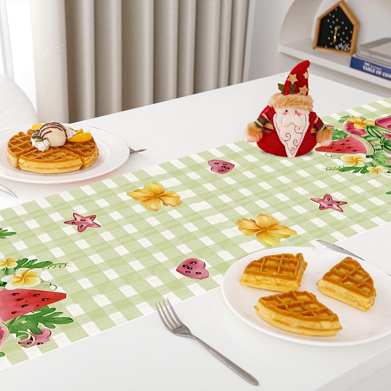 BSITSSS Summer Table Runner, Watermelon Table Runners for Dining Table,
