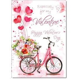 doodlecards Valentine's Day Card Love Hearts on Bike